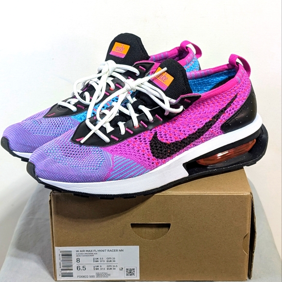 W Nike Air Max Flyknit Racer NN Fuchsia Dream/Black NEW Womens 8 Men 6.5 - Picture 1 of 10
